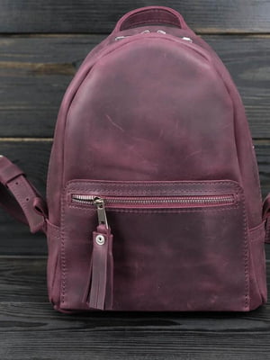 Рюкзак з натуральної шкіри "Лімбо" кольору бордо | 6797406