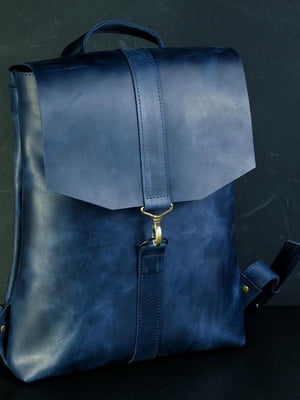 Рюкзак з натуральної шкіри "Монако" синій | 6797445