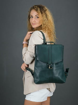 Рюкзак з натуральної шкіри "Монако" зелений | 6797453