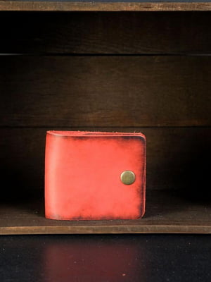 Шкіряний гаманець- портмоне червоного кольору | 6797469