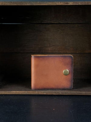 Шкіряний коричневий гаманець- портмоне | 6797491