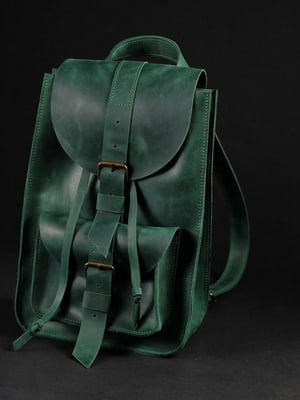 Рюкзак з натуральної шкіри "Флоренція" зелений | 6797494