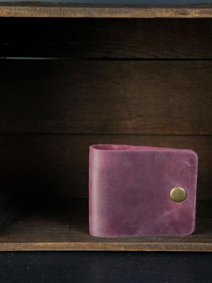 Шкіряний гаманець-портмоне кольору бордо | 6797502