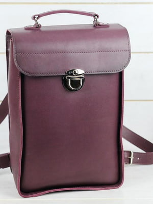 Рюкзак з натуральної шкіри "Палермо" кольору бордо | 6797543