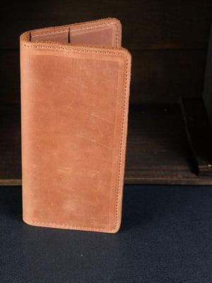 Шкіряний коричневий гаманець-клатч на 4 карти | 6797754