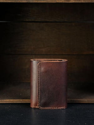 Шкіряний гаманець потрійного додавання вишневого кольору | 6797777