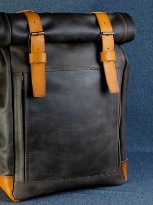 Шкіряний чоловічий рюкзак "Hankle H7" бурштинового кольору | 6797794