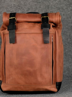 Шкіряний чоловічий рюкзак "Hankle H7" кавового кольору | 6797801