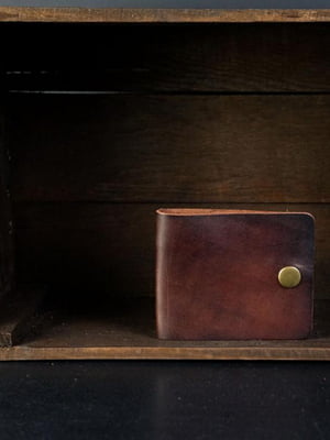 Шкіряний гаманець-портмоне коричневого кольору | 6797803