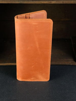 Шкіряний коричневий гаманець-клатч на 8 карт | 6797809