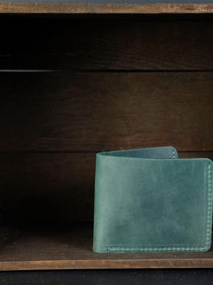 Шкіряний гаманець- портмоне зеленого кольору | 6797814