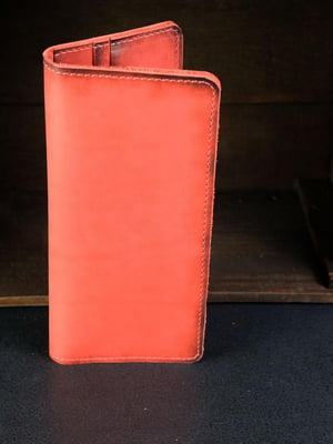 Красный кожаный кошелек-клатч на 8 карт | 6797817