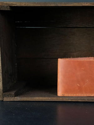 Шкіряний гаманець-портмоне коричневого кольору | 6797825