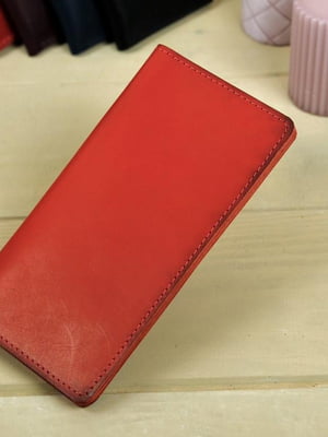 Червоний шкіряний гаманець-клатч | 6797830