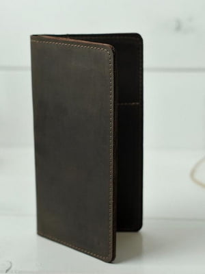 Шкіряний гаманець "Лонг Тревел" коричневого кольору | 6797849