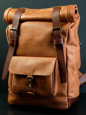 Чоловічий шкіряний рюкзак "Hankle H42" вишневого кольору | 6797893