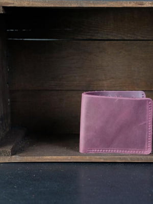 Шкіряний гаманець-портмоне кольору бордо | 6797901