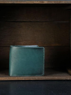Шкіряний гаманець- портмоне зеленого кольору | 6797923