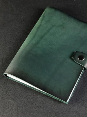 Зелений блокнот у шкіряній обкладинці формату А5 | 6797924