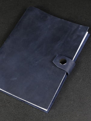Синий блокнот в кожаной обложке формата А5 | 6797929