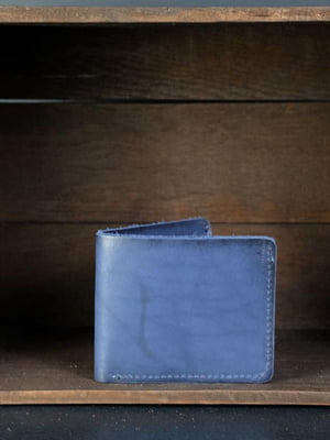 Синій шкіряний гаманець-портмоне  | 6797945