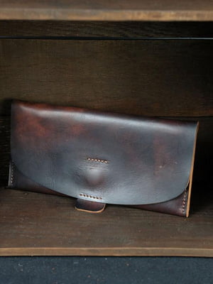 Кожаный кошелек "Батерфляй 2" вишневого цвета | 6798012