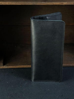 Кожаный черный кошелек-клатч на 12 карт | 6798022