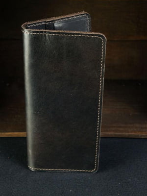 Шкіряний гаманець-клатч на 4 карти кольору кави | 6798054