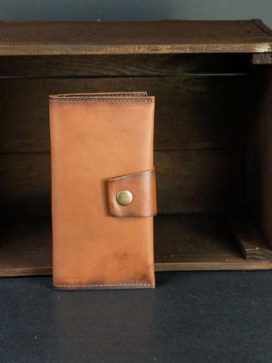 Кожаный кошелек Berty (18см) коричневый | 6798087