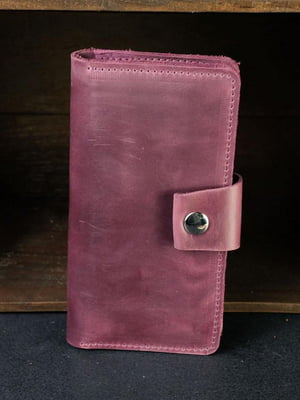 Кожаный кошелек-клатч "Нова" бордового цвета | 6798089