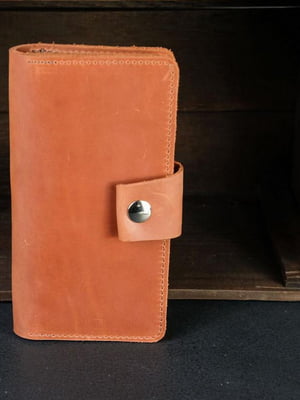 Шкіряний гаманець-клатч "Нова" коньячного кольору | 6798092