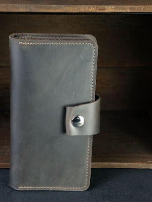 Шкіряний гаманець-клатч "Нова" шоколадного кольору | 6798094