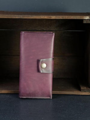 Шкіряний фіолетовий гаманець Berty (18 см) | 6798098