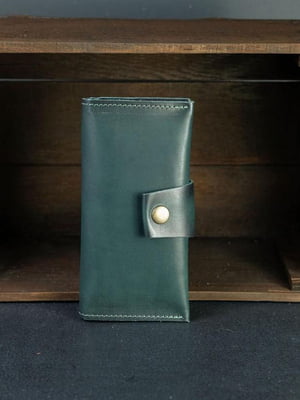Зеленый кожаный кошелек Berty (18 см) | 6798099