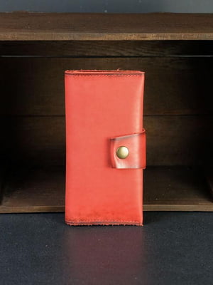 Кожаный кошелек Berty красного цвета (18 см) | 6798101