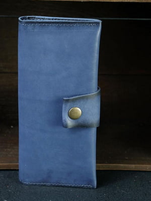Шкіряний гаманець Berty синього кольору (20 см) | 6798107