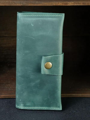 Зелений шкіряний гаманець Berty (20 см) | 6798109