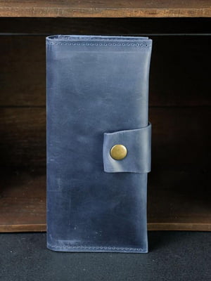 Синій шкіряний гаманець Berty (20 см) | 6798110