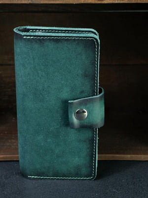 Зеленый кожаный кошелек-клатч "Нова" | 6798115