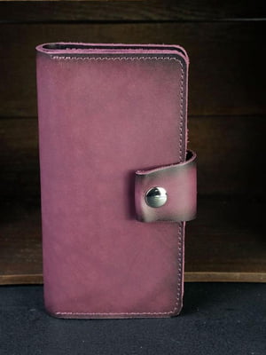 Кожаный кошелек-клатч "Нова" фиолетового цвета | 6798116