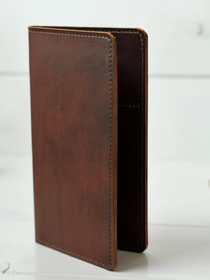 Кожаный кошелек "Лонг Тревел" вишневого цвета | 6798120