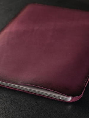 Кожаный бордовый чехол для MacBook | 6798346