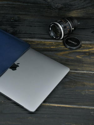 Кожаный синий чехол для MacBook | 6798350
