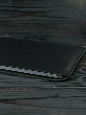 Шкіряний чорний чохол для MacBook | 6798359