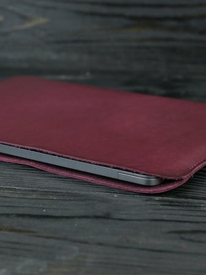 Кожаный бордовый чехол для MacBook | 6798383