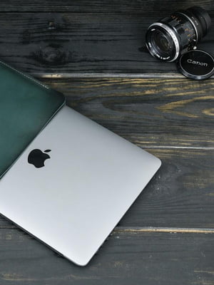 Шкіряний зелений чохол для MacBook | 6798395
