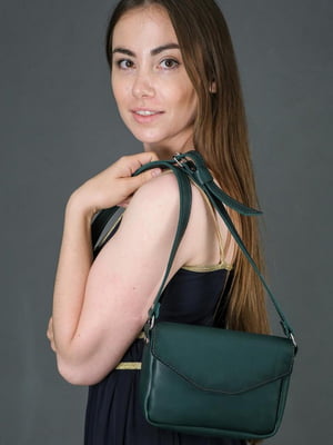 Шкіряна сумка "Лілу" зеленого кольору | 6798422