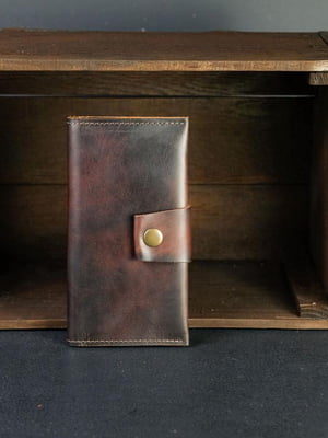 Шкіряний гаманець Bert вишневого кольору (18 см) | 6798426