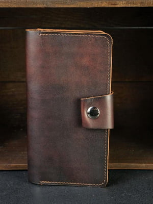 Шкіряний гаманець-клатч "Нова" вишневого кольору | 6798427