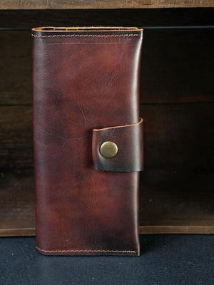 Шкіряний гаманець Berty вишневого кольору (20 см) | 6798429